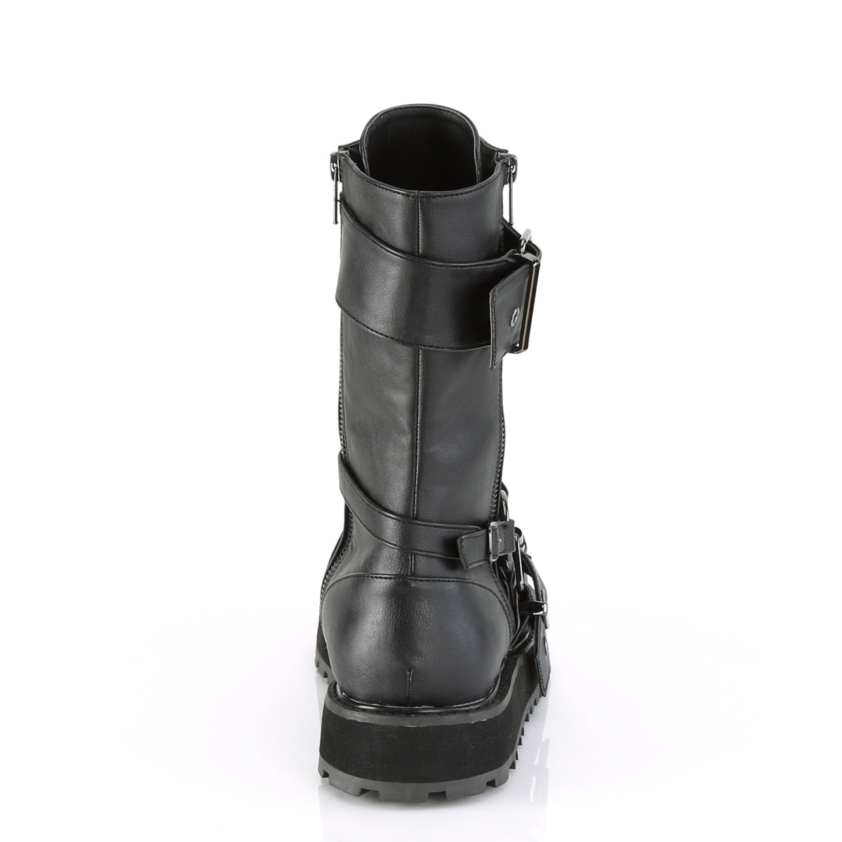 Demonia Cult Trending - "Valor-220" Platforms - Black Vegan Leather