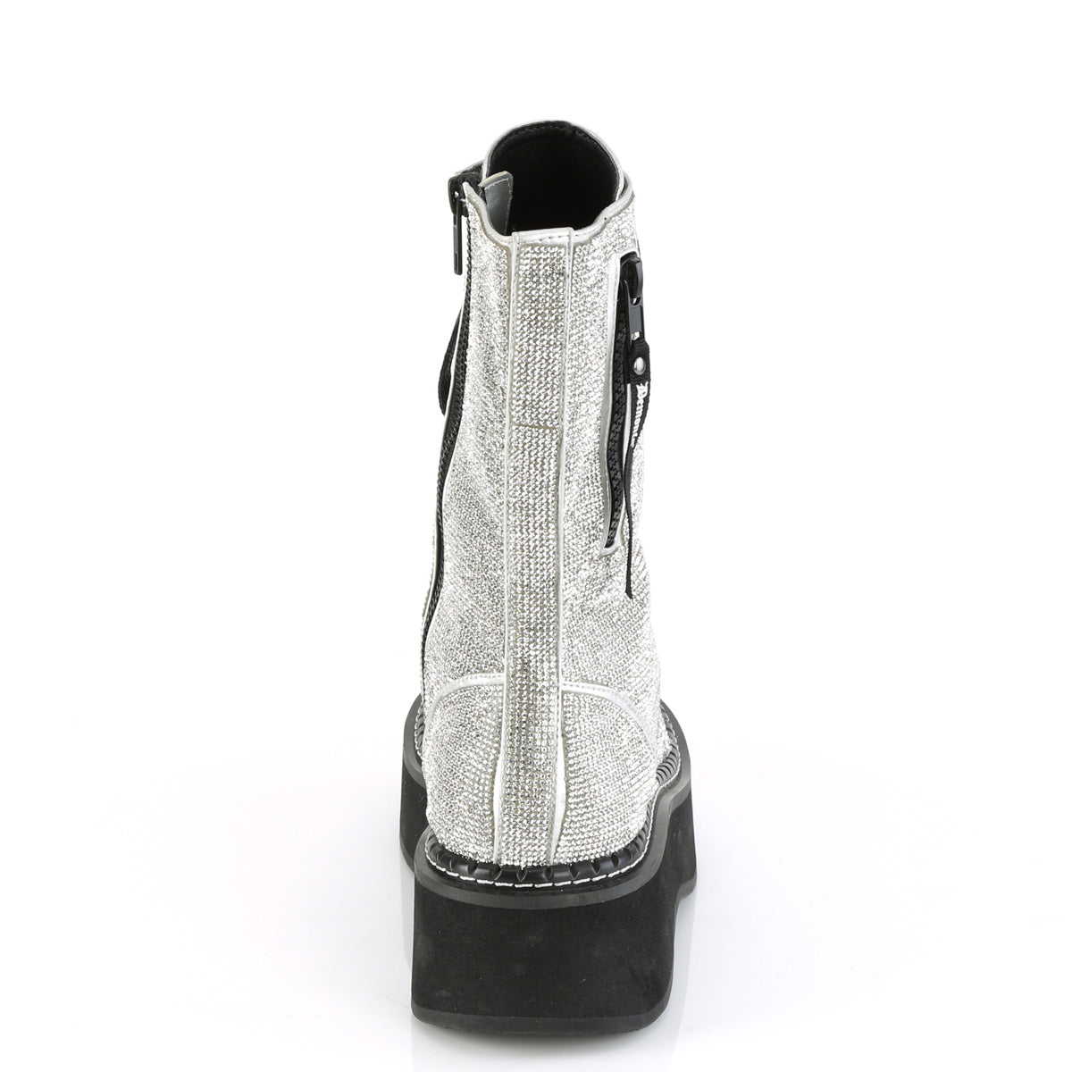 Demonia Cult Hot Sale - "Emily-362" Boots - Silver Vegan Leather-Rhinstone