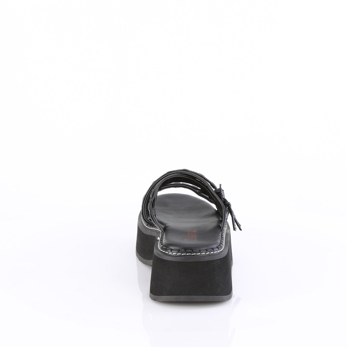 Demonia Cult Customer Favorite - "Emily-07" Sandals - Black Vegan Leather-Holo Patent