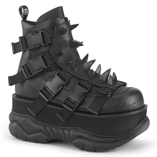 Demonia Cult Signature - "Neptune-68" Boots - Black Vegan Leather