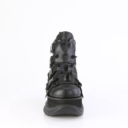 Demonia Cult Signature - "Neptune-68" Boots - Black Vegan Leather