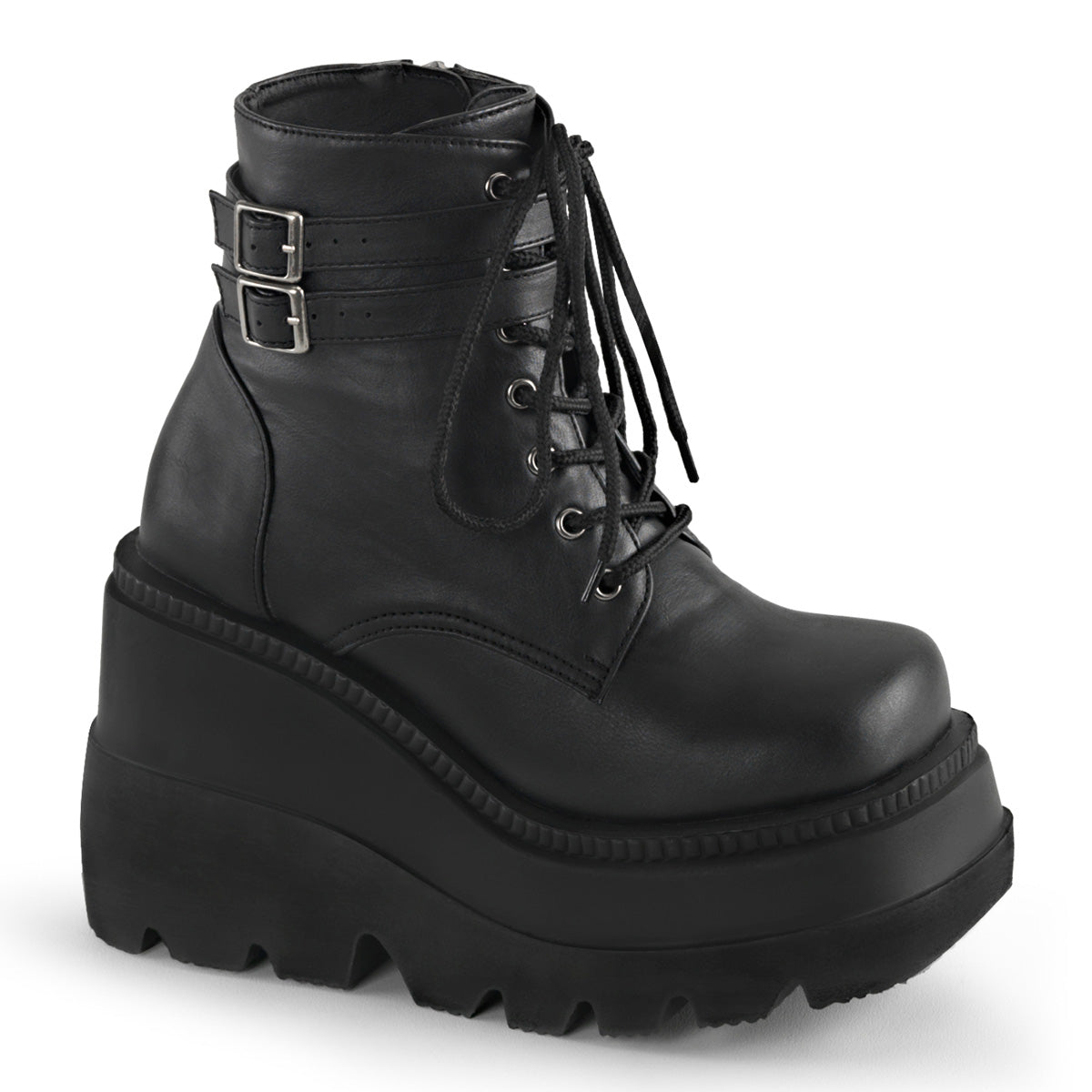 Demonia Cult Trusted - "Shaker-52" Boots - Black Vegan Leather