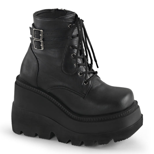 Demonia Cult Trusted - "Shaker-52" Boots - Black Vegan Leather