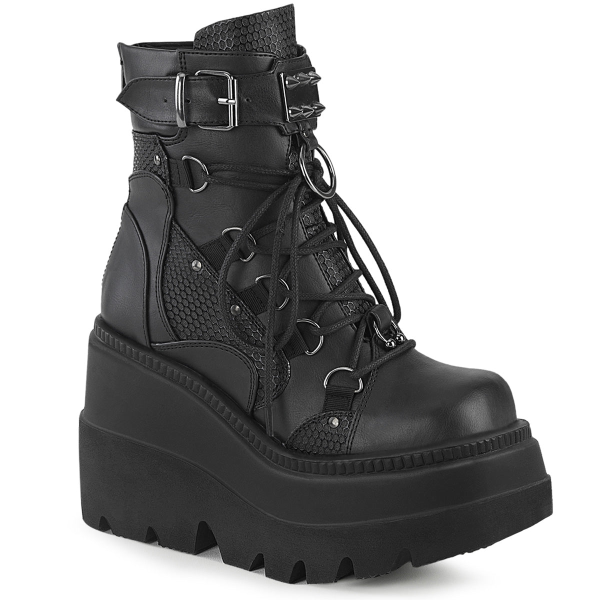 Demonia Cult Deals - "Shaker-60" Boots - Black Vegan Leather
