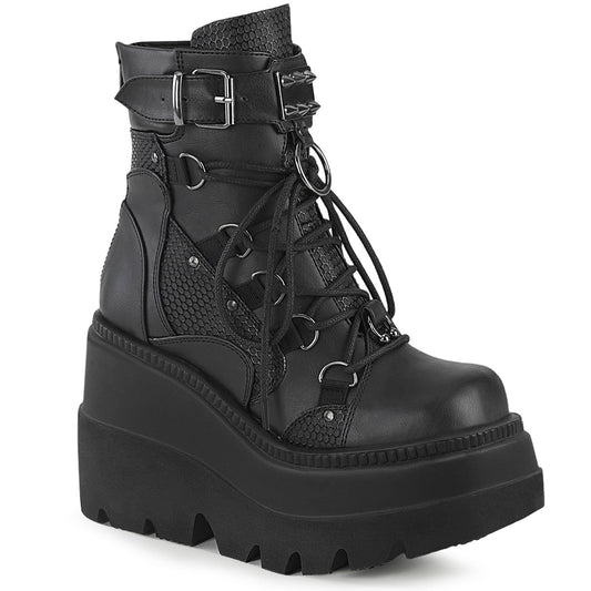 Demonia Cult Deals - "Shaker-60" Boots - Black Vegan Leather