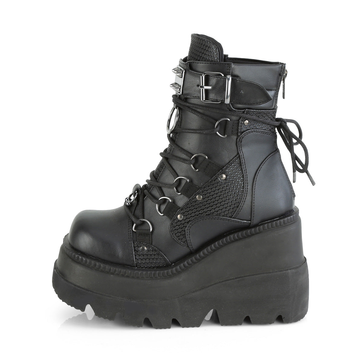Demonia Cult Deals - "Shaker-60" Boots - Black Vegan Leather