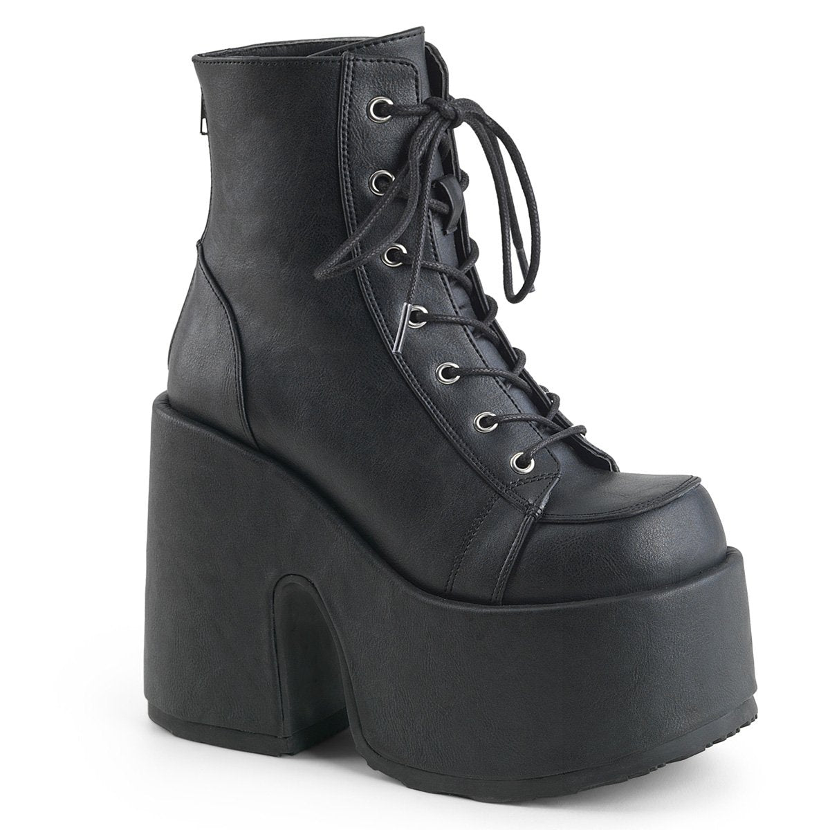 Demonia Cult Signature - "Camel-203" Boots - Black Vegan Leather