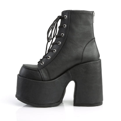 Demonia Cult Signature - "Camel-203" Boots - Black Vegan Leather