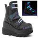 Multicolor Reflective/Black Vegan Leather