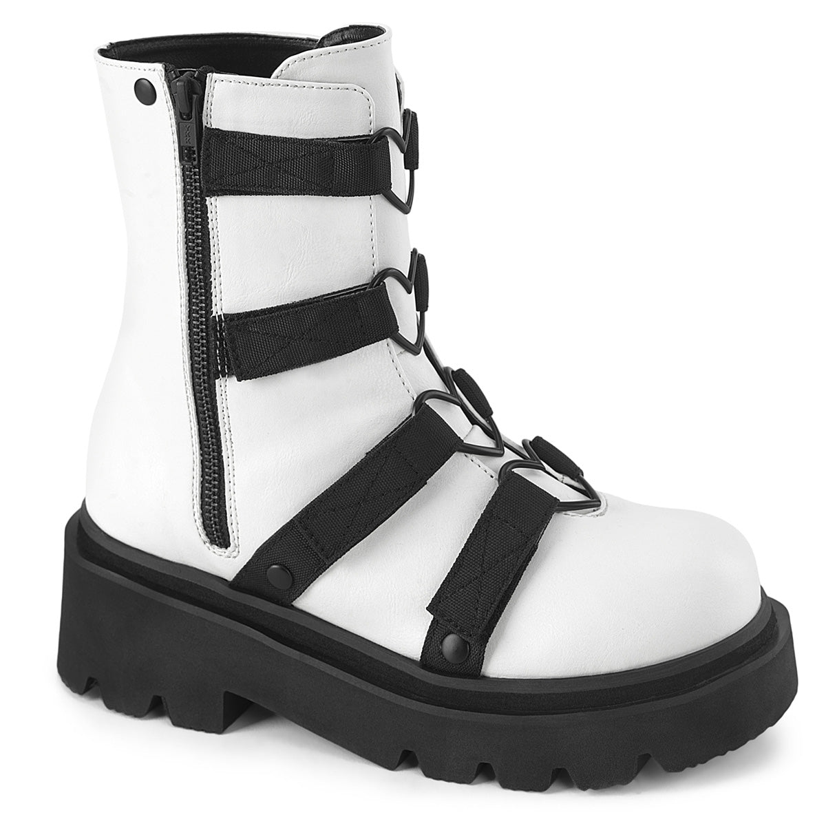 Demonia Cult Recommended - "Renegade-50" Boots - White Vegan Leather-Nylon