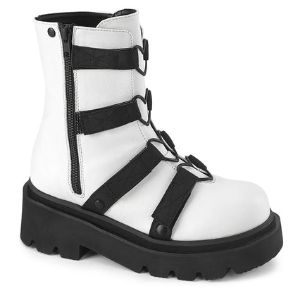 Demonia Cult Recommended - "Renegade-50" Boots - White Vegan Leather-Nylon