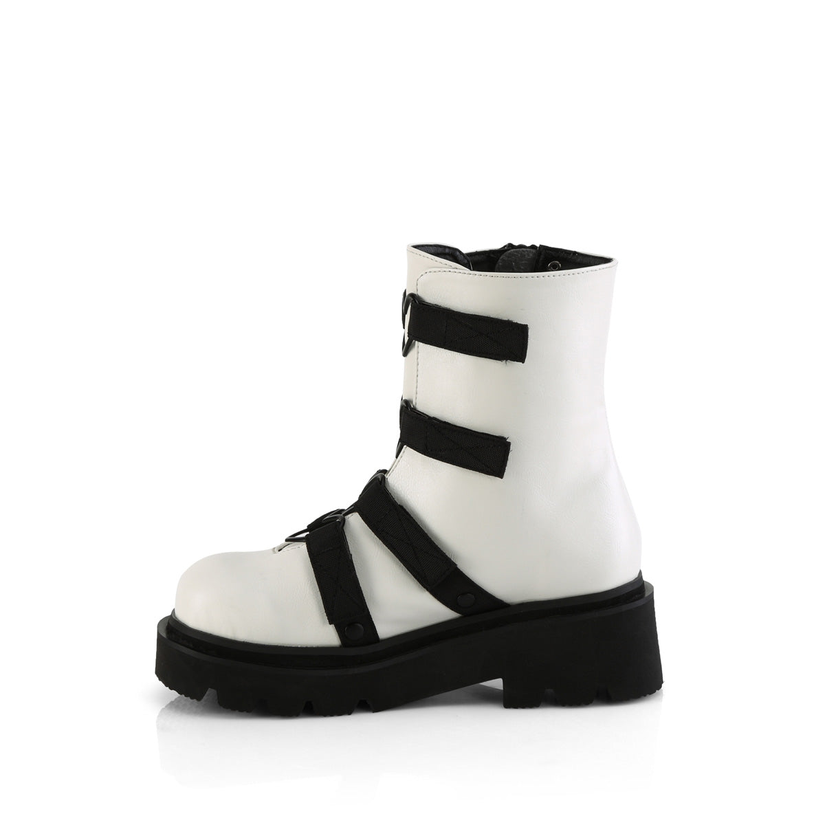 Demonia Cult Recommended - "Renegade-50" Boots - White Vegan Leather-Nylon