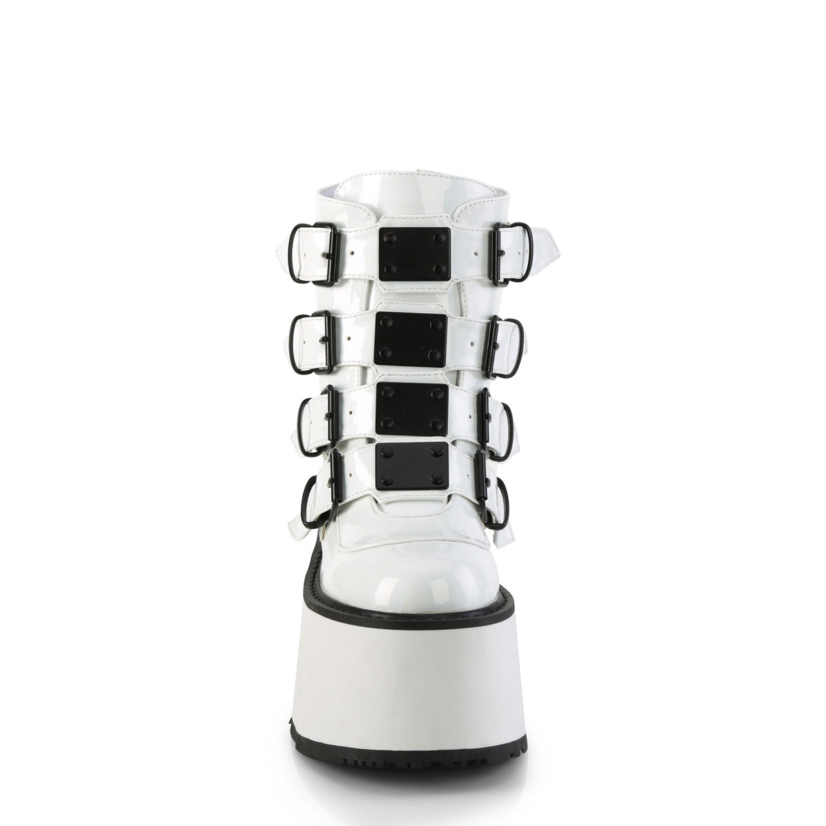 Demonia Cult Everyday - "Damned-105" Boots - White Holo Patent