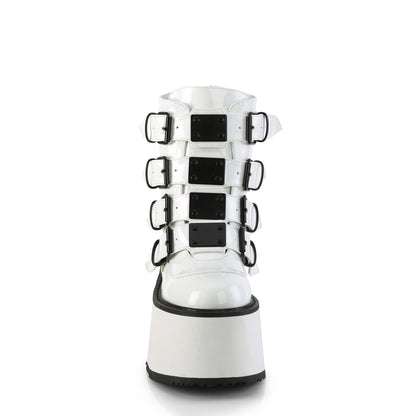 Demonia Cult Everyday - "Damned-105" Boots - White Holo Patent