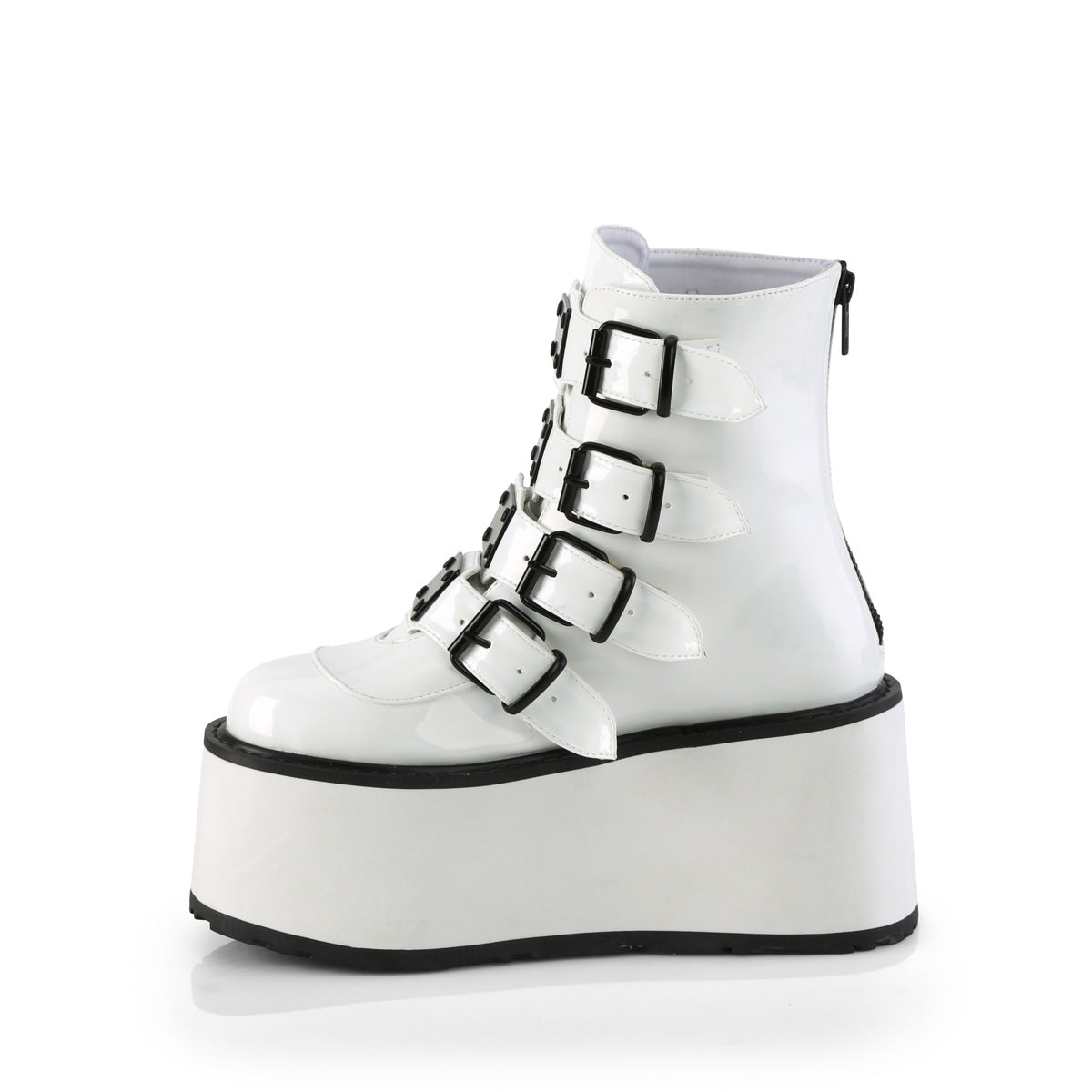 Demonia Cult Everyday - "Damned-105" Boots - White Holo Patent