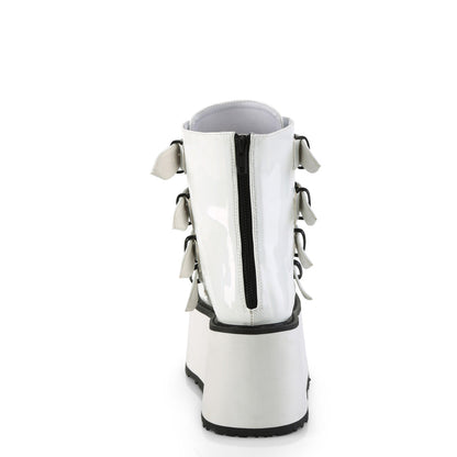 Demonia Cult Everyday - "Damned-105" Boots - White Holo Patent