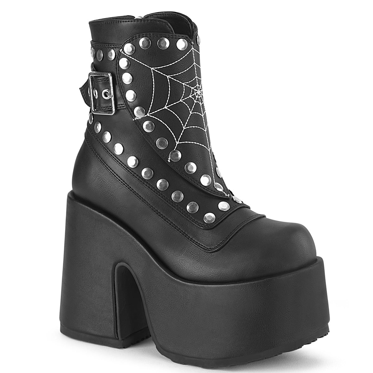 Demonia Cult Customer Favorite - "Camel-70" Boots - Black Vegan Leather