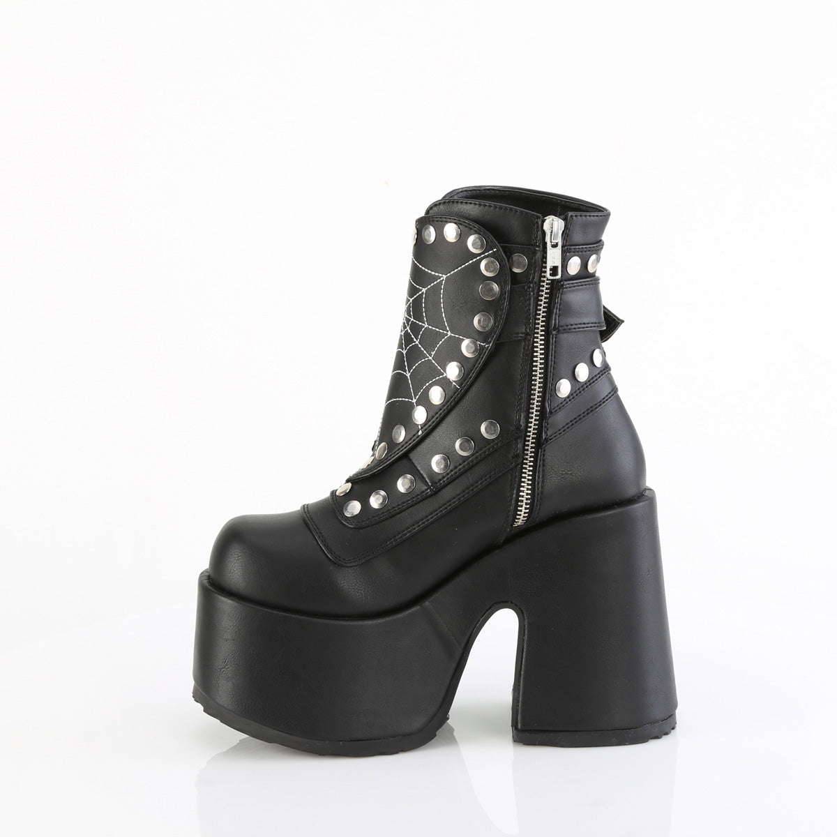 Demonia Cult Customer Favorite - "Camel-70" Boots - Black Vegan Leather
