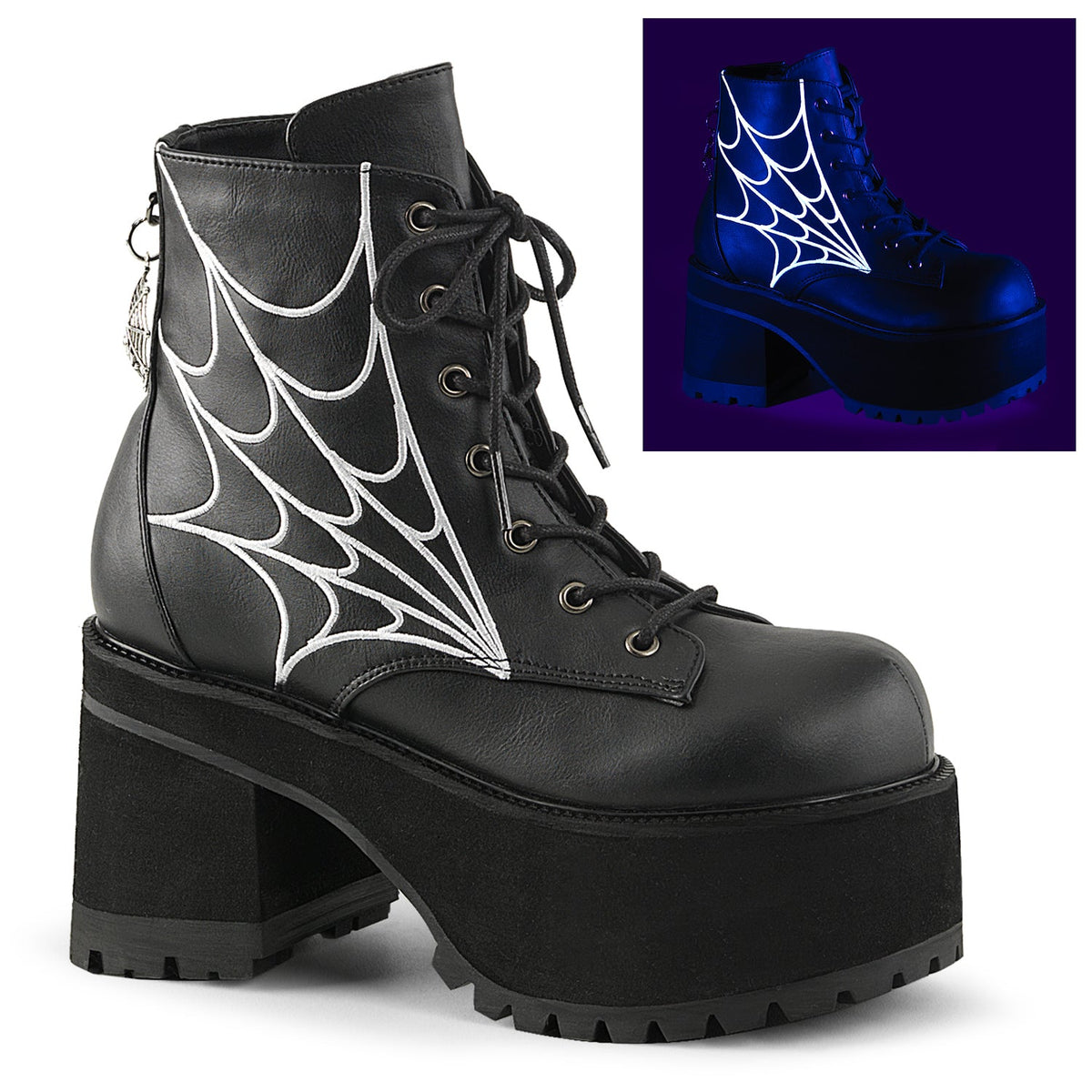 Demonia Cult Best Price - "Ranger-105" Boots - Black Vegan Leather