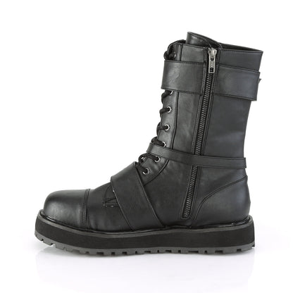 Demonia Cult Trending - "Valor-220" Platforms - Black Vegan Leather