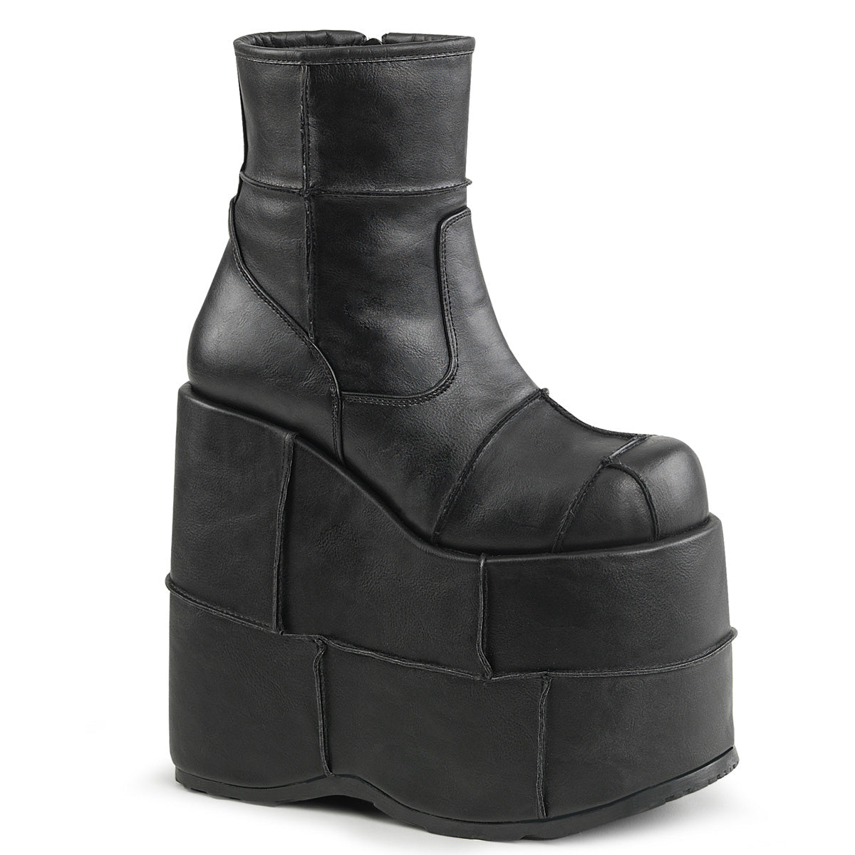 Demonia Cult Discount - "Stack-201" Boots - Black Vegan Leather