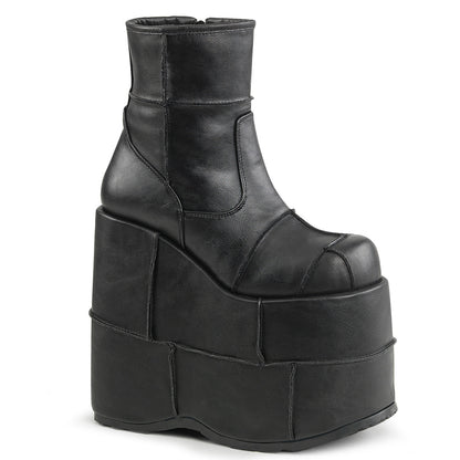 Demonia Cult Discount - "Stack-201" Boots - Black Vegan Leather