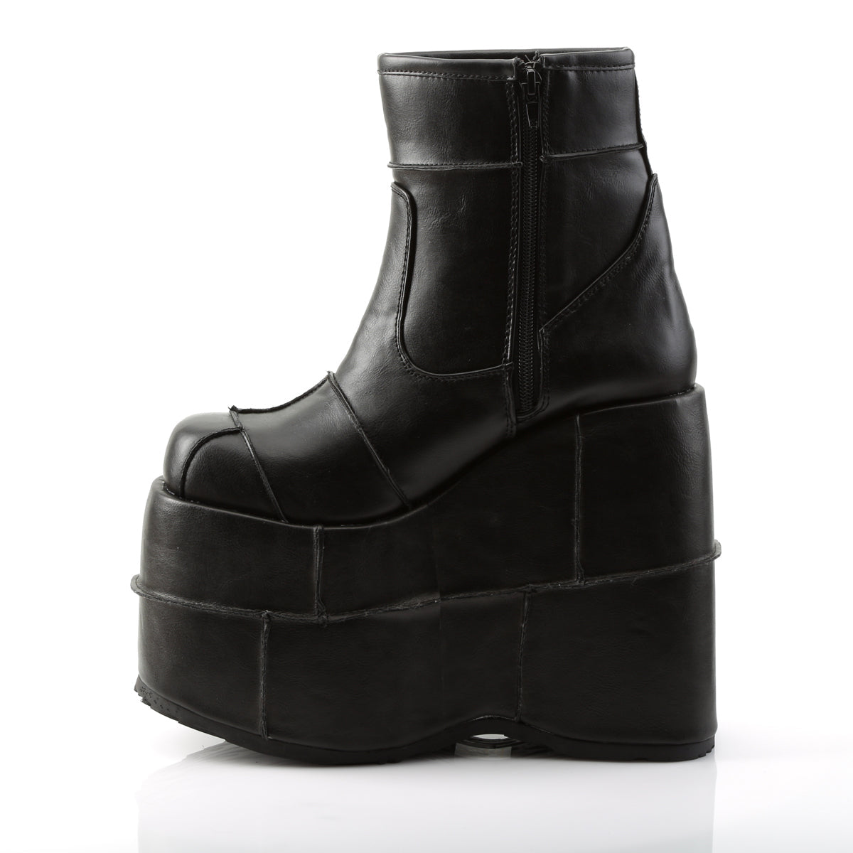Demonia Cult Discount - "Stack-201" Boots - Black Vegan Leather