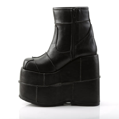 Demonia Cult Discount - "Stack-201" Boots - Black Vegan Leather