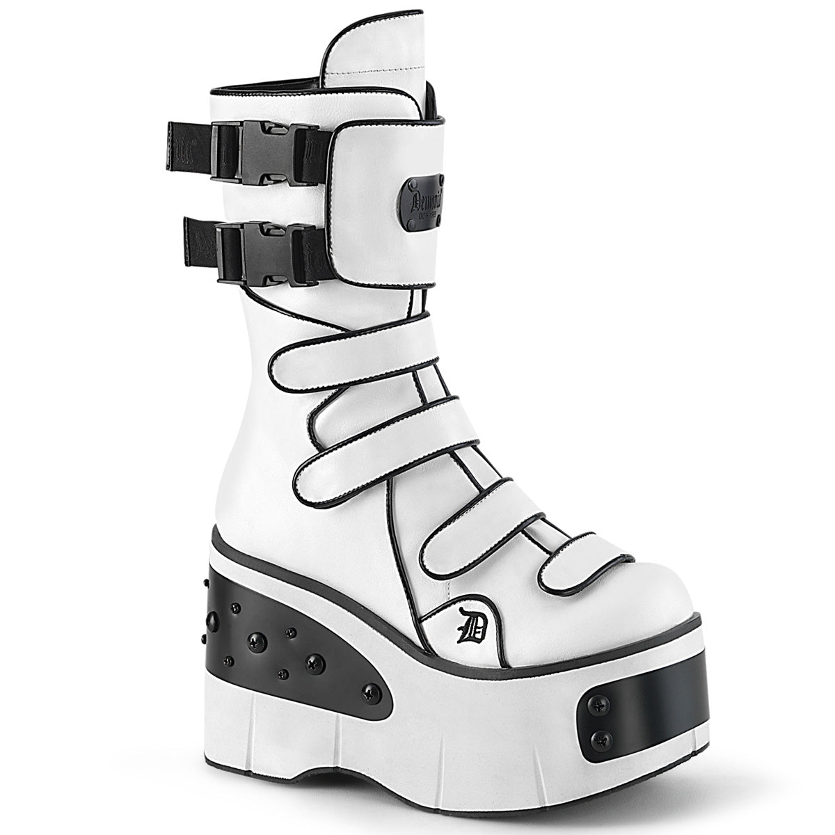 Demonia Cult Everyday - "Kera-108" Boots - White Vegan Leather