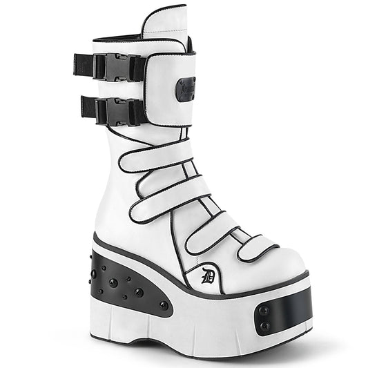 Demonia Cult Everyday - "Kera-108" Boots - White Vegan Leather