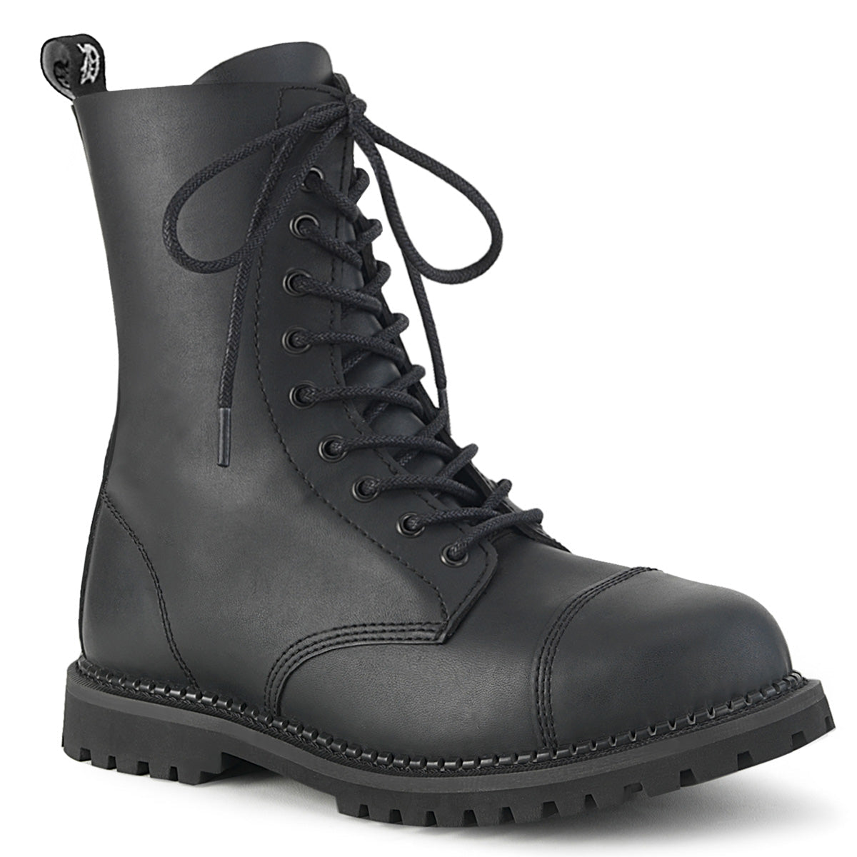 Demonia Cult Top Pick - "Riot-10" Boots - Black Vegan Leather