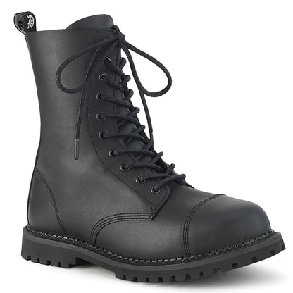 Demonia Cult Top Pick - "Riot-10" Boots - Black Vegan Leather