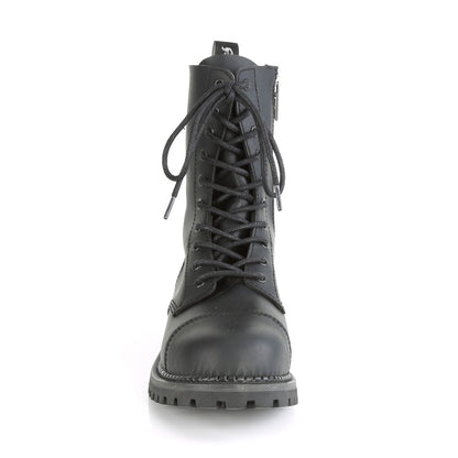 Demonia Cult Top Pick - "Riot-10" Boots - Black Vegan Leather