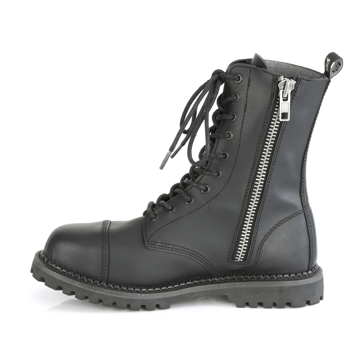 Demonia Cult Top Pick - "Riot-10" Boots - Black Vegan Leather