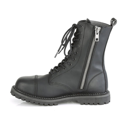 Demonia Cult Top Pick - "Riot-10" Boots - Black Vegan Leather