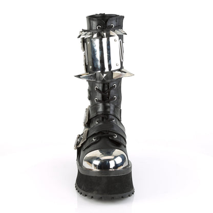 Demonia Cult Quality - "Gravedigger-250" Boots - Black Vegan Leather