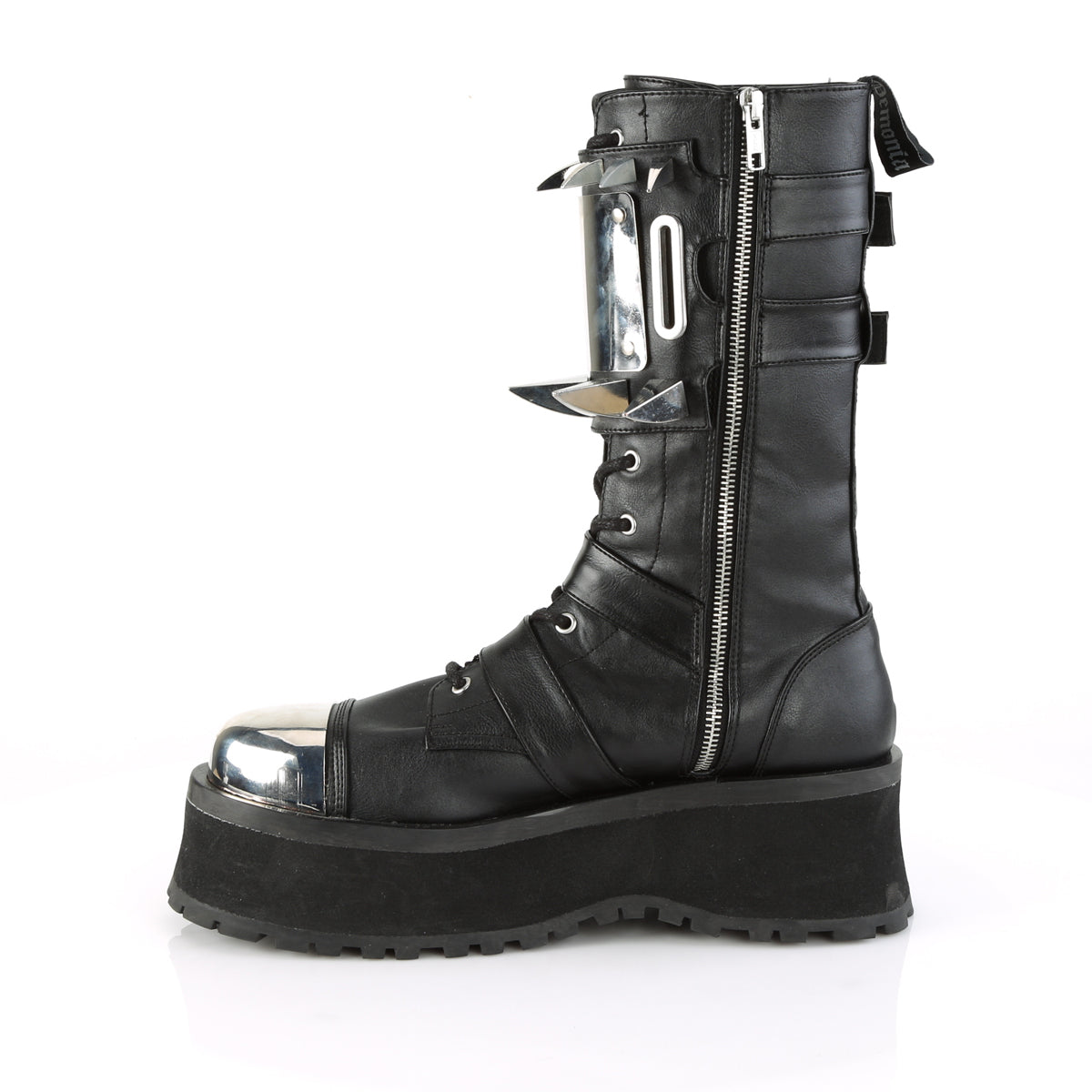 Demonia Cult Quality - "Gravedigger-250" Boots - Black Vegan Leather