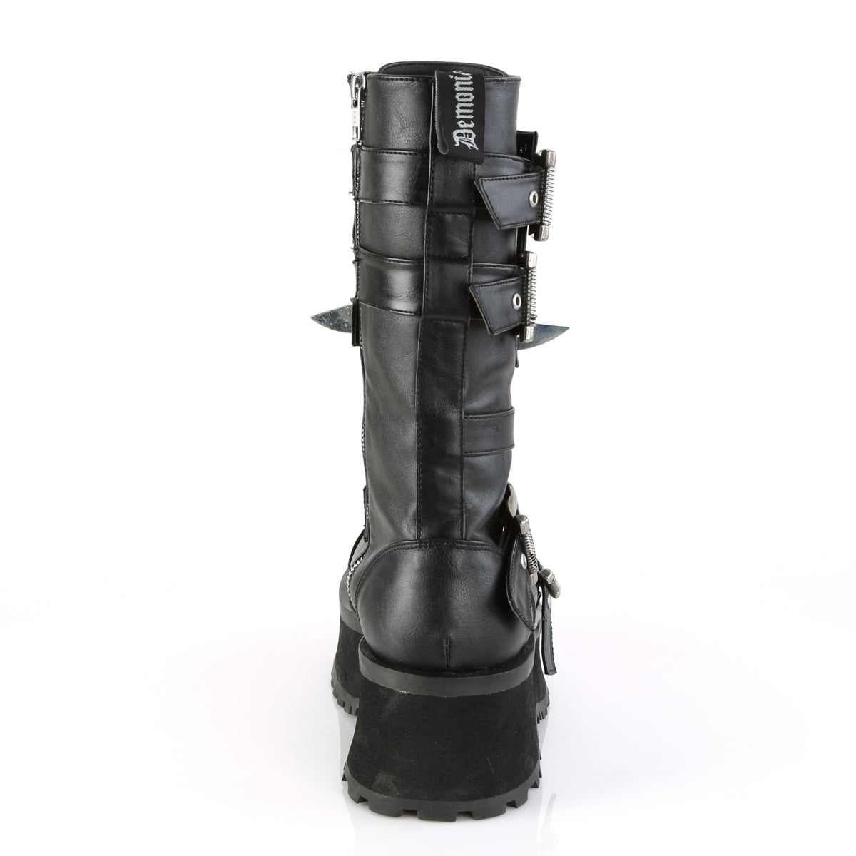 Demonia Cult Quality - "Gravedigger-250" Boots - Black Vegan Leather