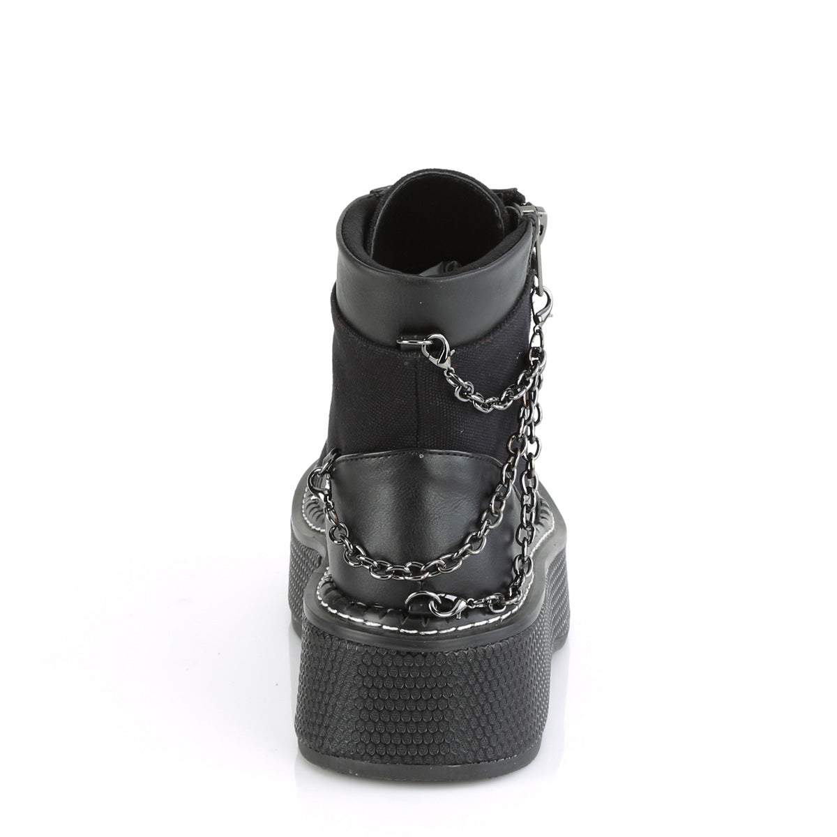 Demonia Cult Discount - "Emily-114" Boots - Black Canvas-Vegan Leather