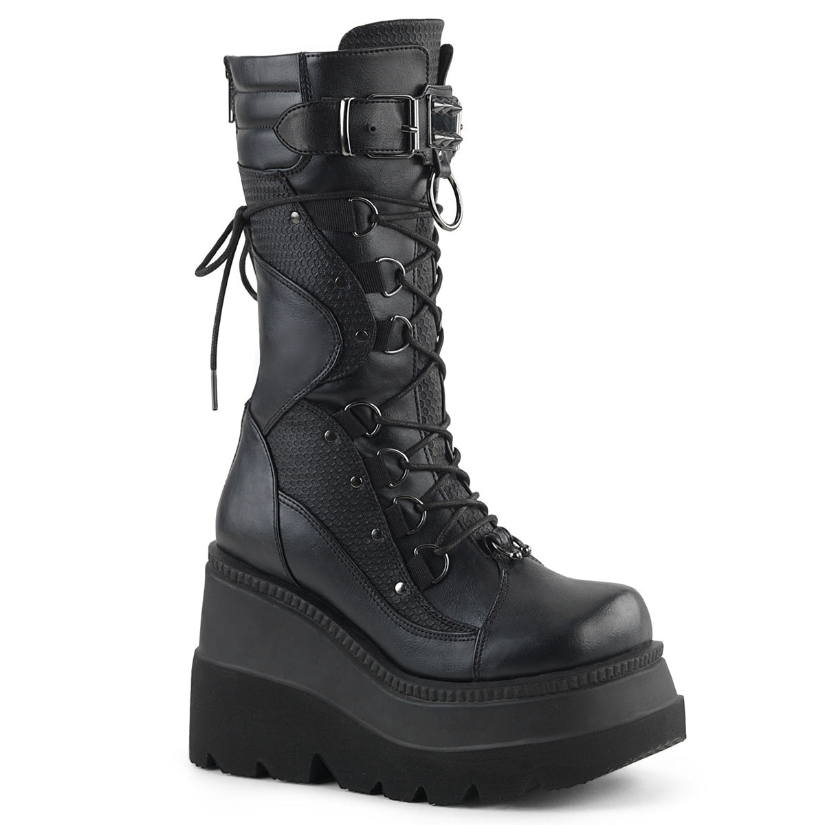 Demonia Cult Classic - "Shaker-70" Boots - Black Vegan Leather