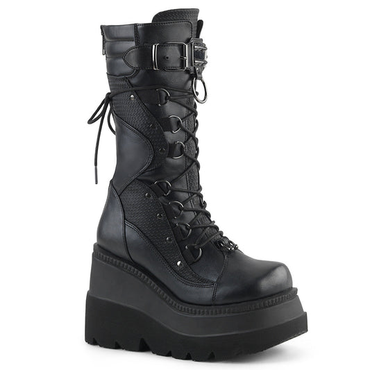 Demonia Cult Classic - "Shaker-70" Boots - Black Vegan Leather
