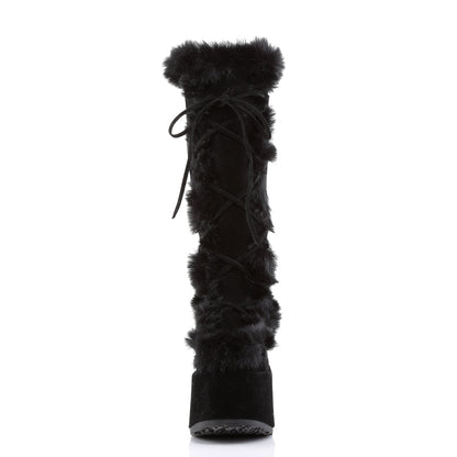 Demonia Cult Popular - "Camel-311" Boots - Black Vegan Suede