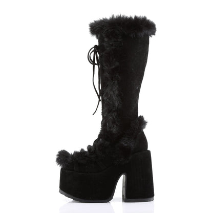 Demonia Cult Popular - "Camel-311" Boots - Black Vegan Suede