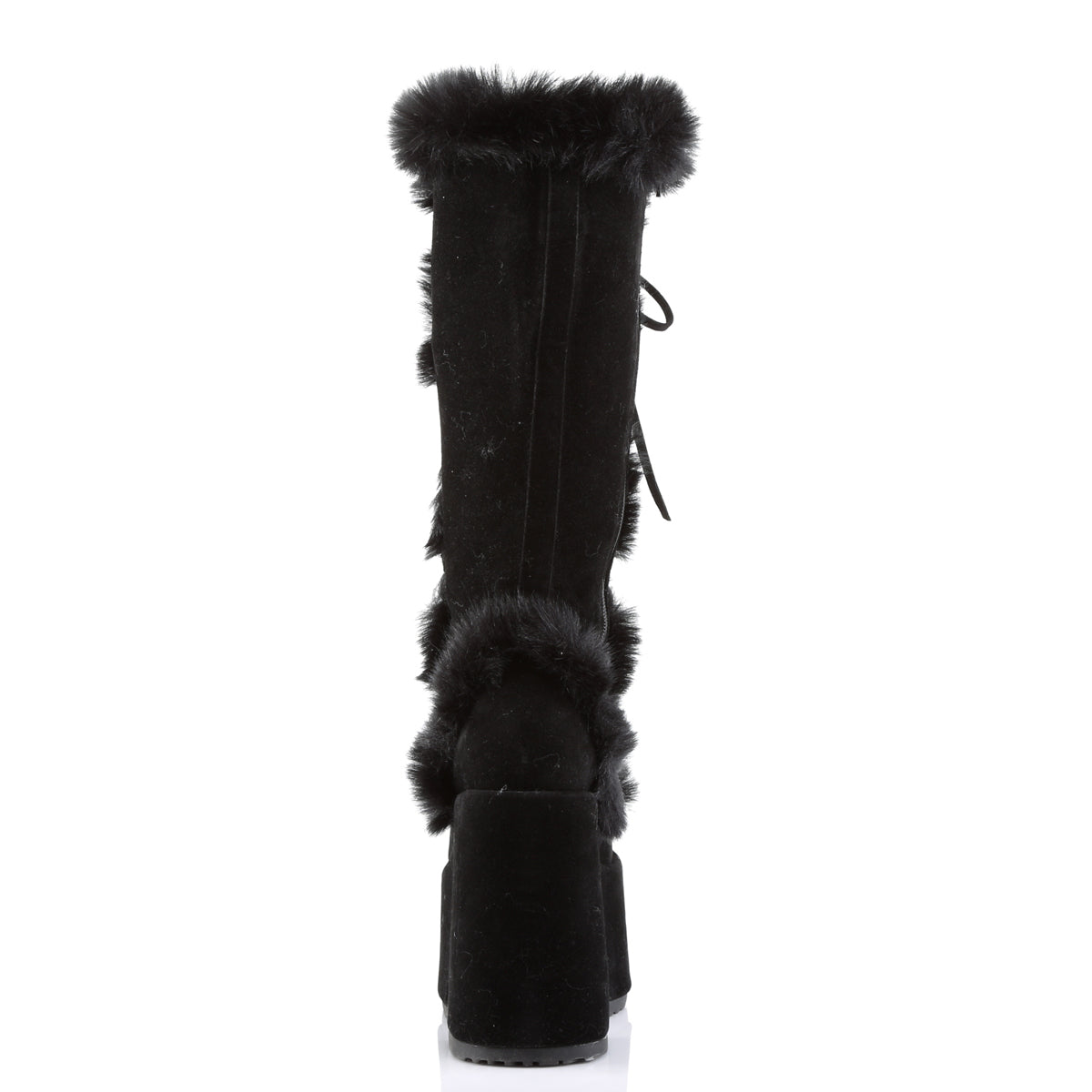 Demonia Cult Popular - "Camel-311" Boots - Black Vegan Suede