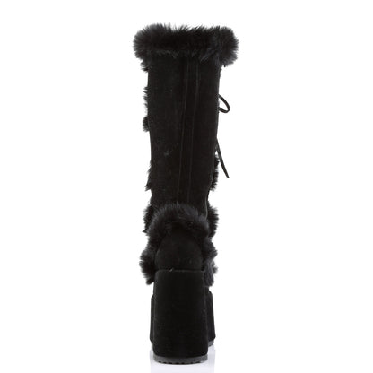 Demonia Cult Popular - "Camel-311" Boots - Black Vegan Suede