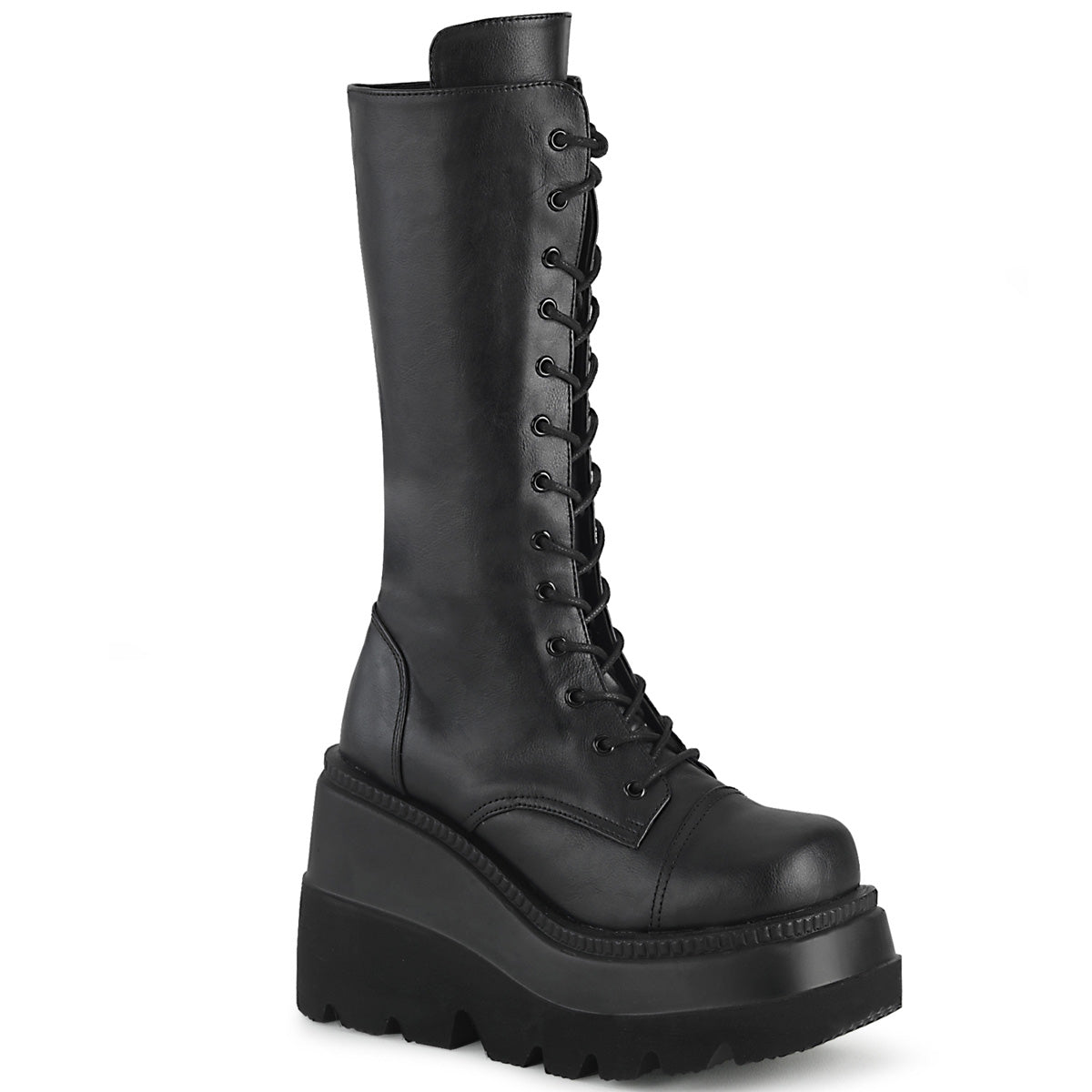 Demonia Cult Popular - "Shaker-72" Boots - Black Vegan Leather