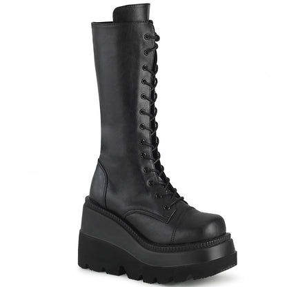 Demonia Cult Popular - "Shaker-72" Boots - Black Vegan Leather