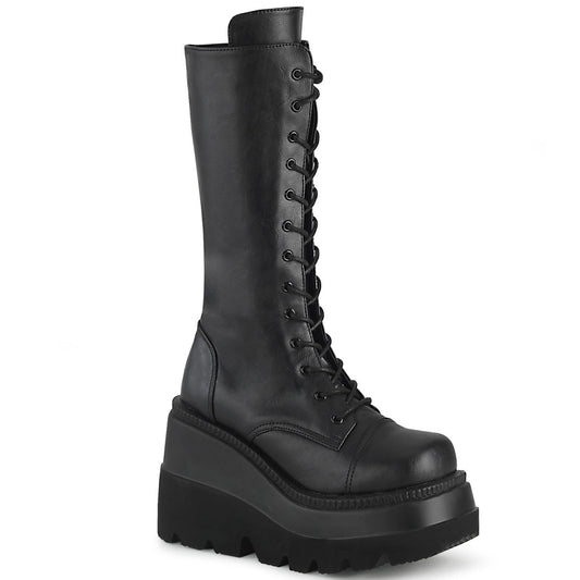 Demonia Cult Popular - "Shaker-72" Boots - Black Vegan Leather