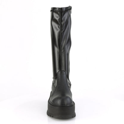 Demonia Cult Discount - "Slacker-200" Boots - Black Stretch Vegan Leather