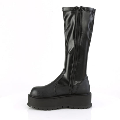 Demonia Cult Discount - "Slacker-200" Boots - Black Stretch Vegan Leather